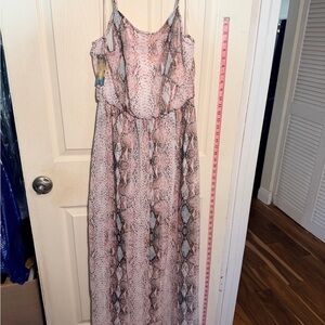 Peach Love California Snake Print Maxi Dress
